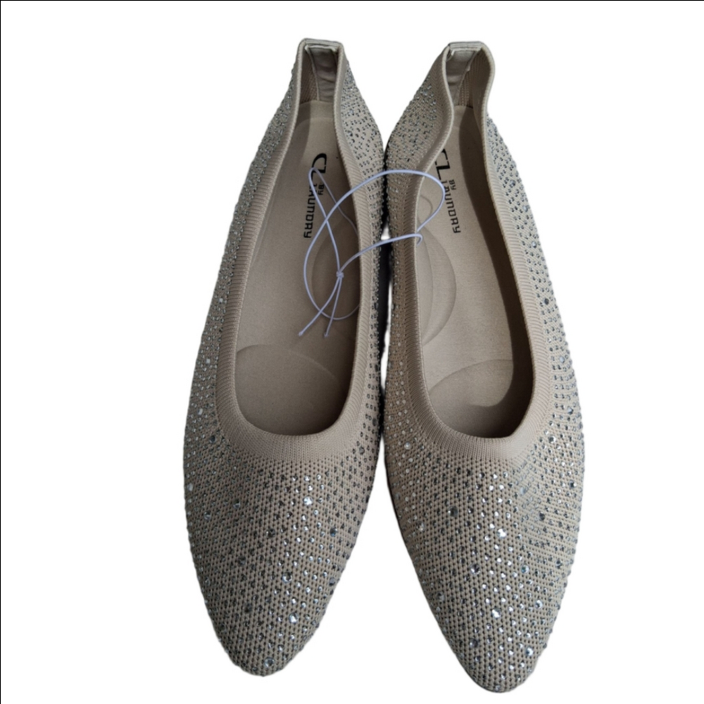 CL by Laundry Silver Sparkle Flats